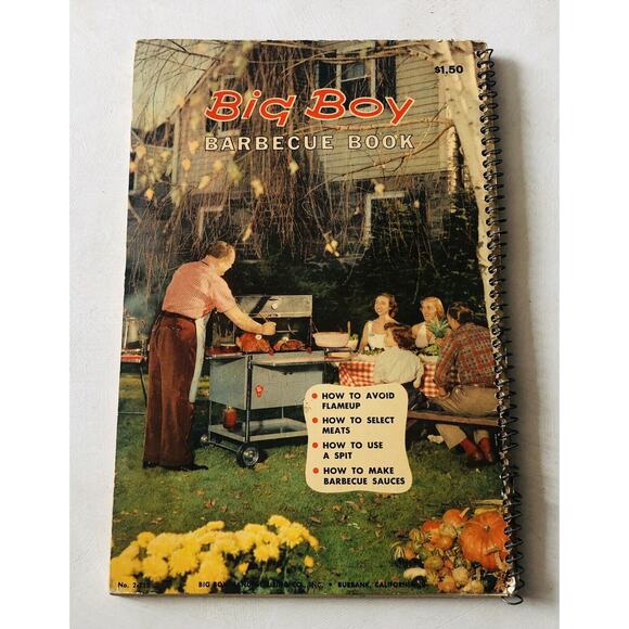 Vintage 1963 Barbecue Cookbook Big Boy Illustrated Recipes Spit Fire Grill Steak - Picture 2 of 16